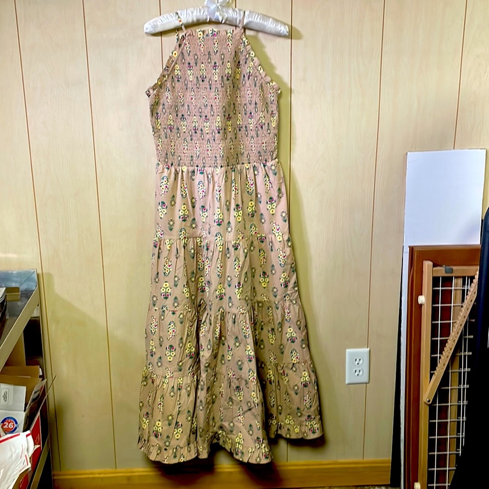 NWT Petite Smocked Ann Taylor Maxi Dress